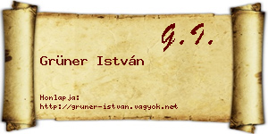 Grüner István névjegykártya